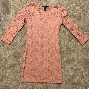 Pink lace bodycon Forever 21 dress